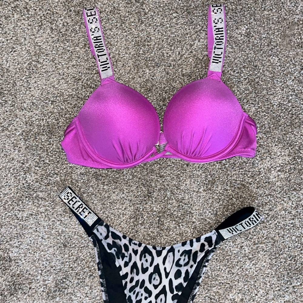 Vs shine strap bikini set